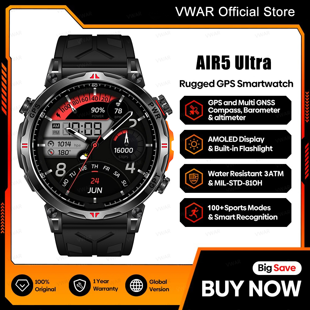 Watch Vs Smartwatch - 2025 Yeni VWAR GPS Akıllı Saat