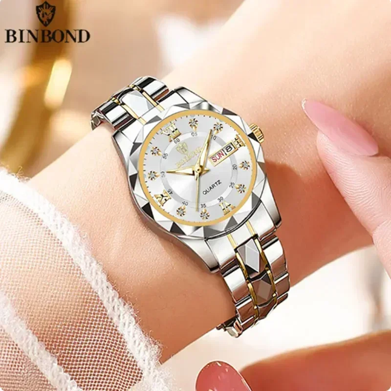 Waterproof Diving Watch - BINBOND Yeni 2522 Şık Kadın Kuvars