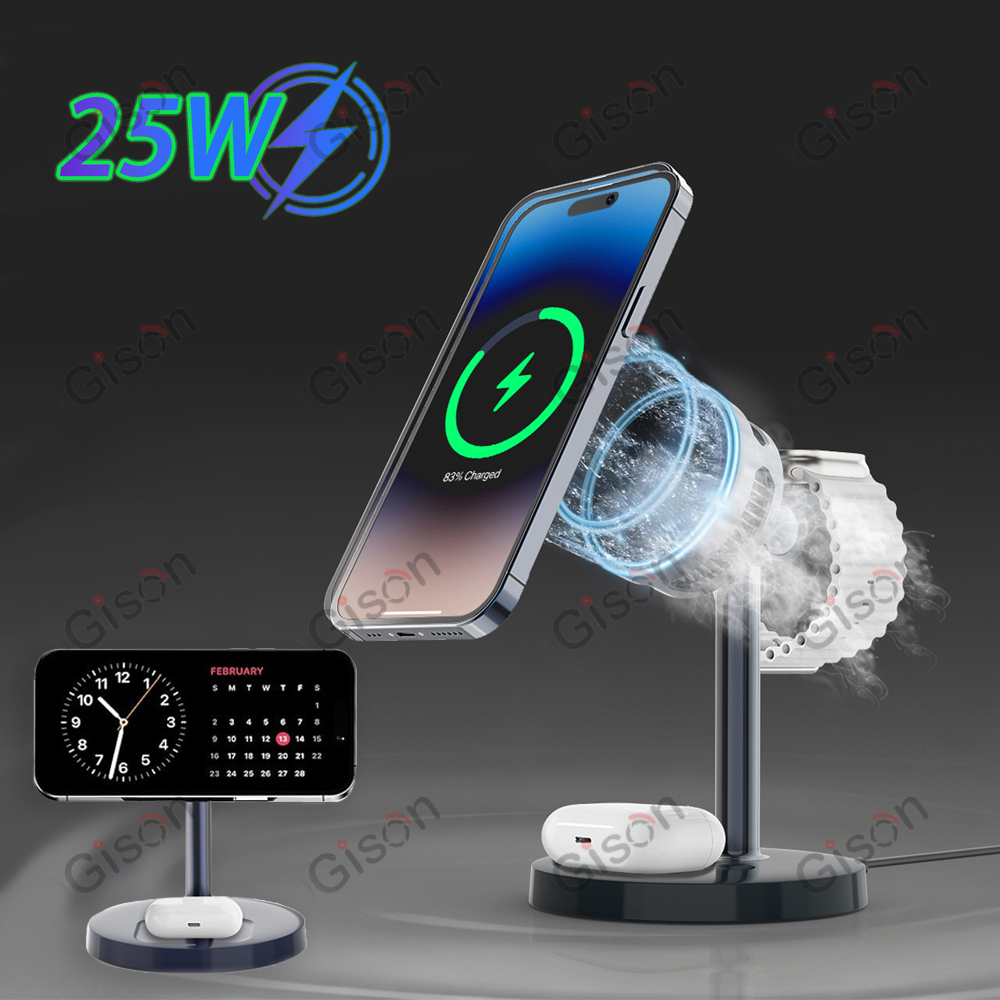 Smartwatch Phone Watches - Manyetik 3'ü 1 Arada Kablosuz Şarj