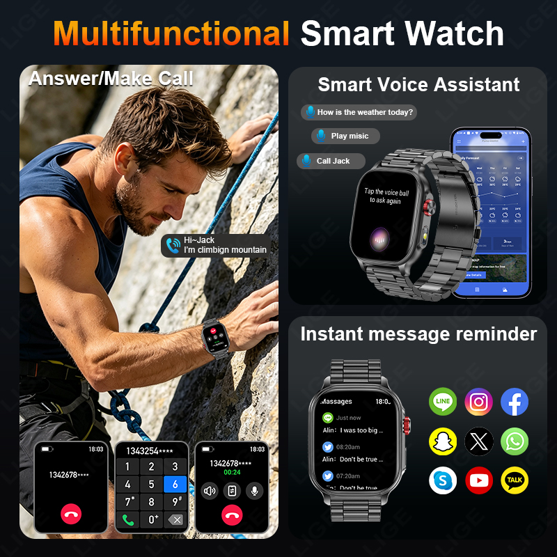 LIGE Yeni 1400mAh Büyük Pil Ak - Smartwatch New Watches For Women incelemesi ve fiyatı