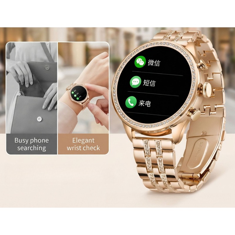 GEN9 Elmas İşlemeli Kadın Akıl - Watches Ladies Smartwatch incelemesi ve fiyatı