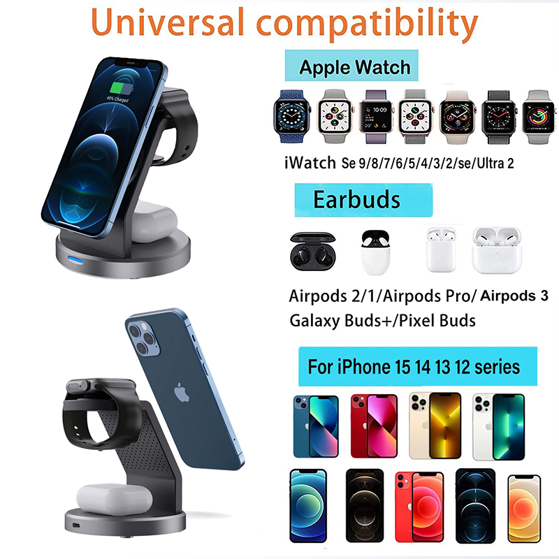 3'ü 1 Arada Kablosuz Şarj Stan - Smartwatch Phone Watches incelemesi ve fiyatı