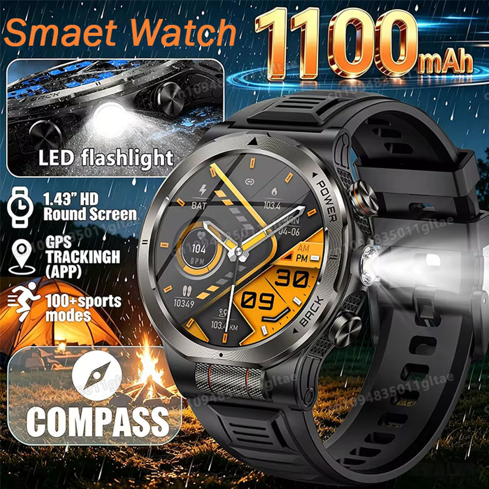 2026 Yeni Askeri Sınıf 1100mAh - Smartwatch Running Watches For Men incelemesi ve fiyatı